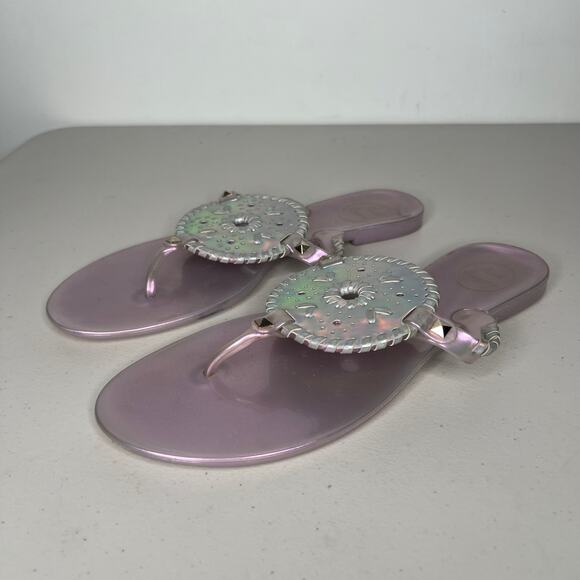 Jack Rogers Hologram Metallic Purple Jelly Thong Sandals Size 10 - Picture 6 of 9
